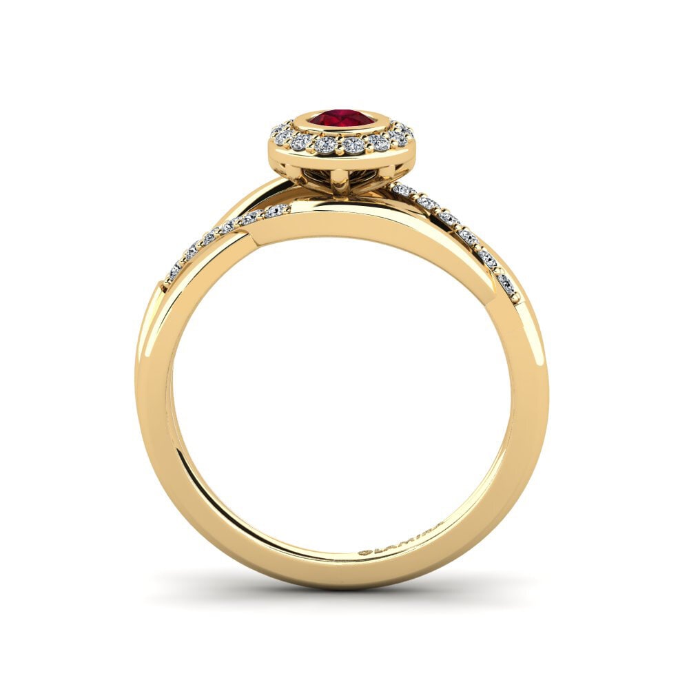 14ct Yellow Gold Ruby Women's Promise Ring Rigean