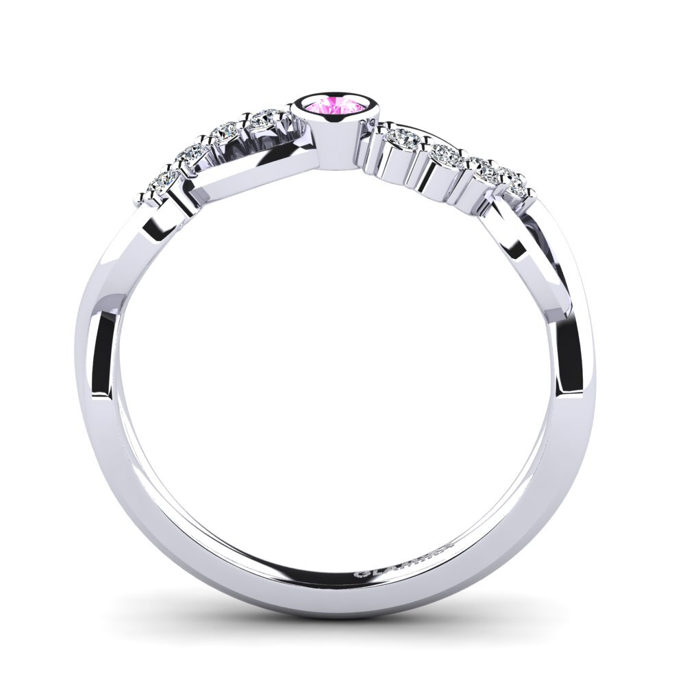 Zafiro Rosado Anillo promesa mujer Rigeaus