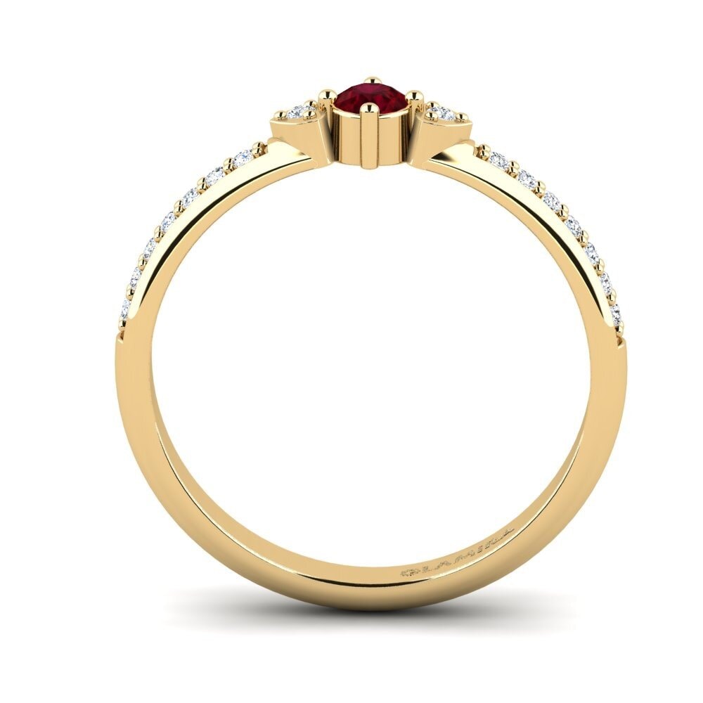 14ct Yellow Gold Ruby Women's Promise Ring Samingi