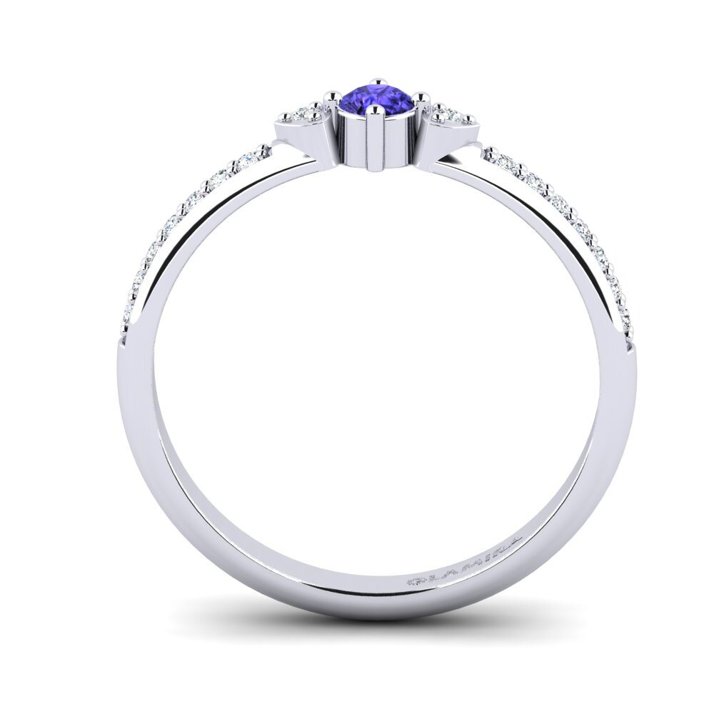 White Silver Tanzanite Women's Promise Ring Samingi