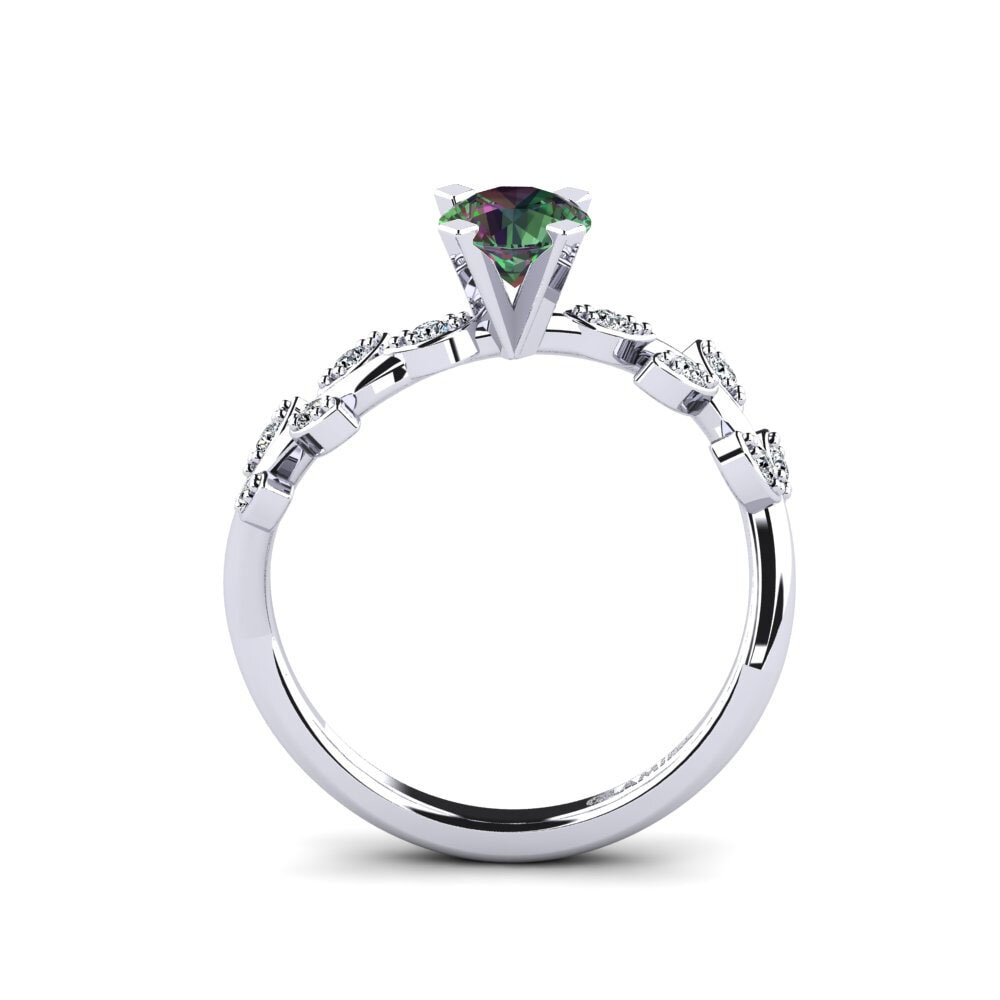 White Silver Mystic Topaz Women's Promise Ring Snep