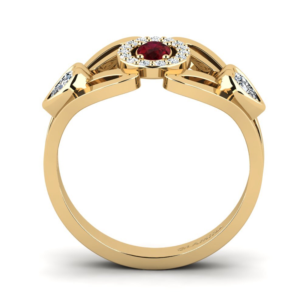 14ct Yellow Gold Ruby Women's Promise Ring Sretonan