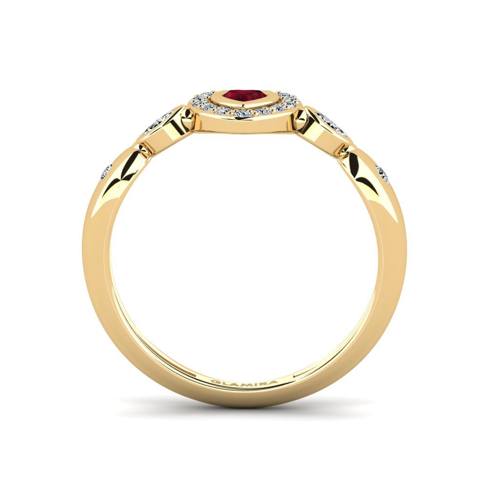 14ct Yellow Gold Ruby Women's Promise Ring Stota