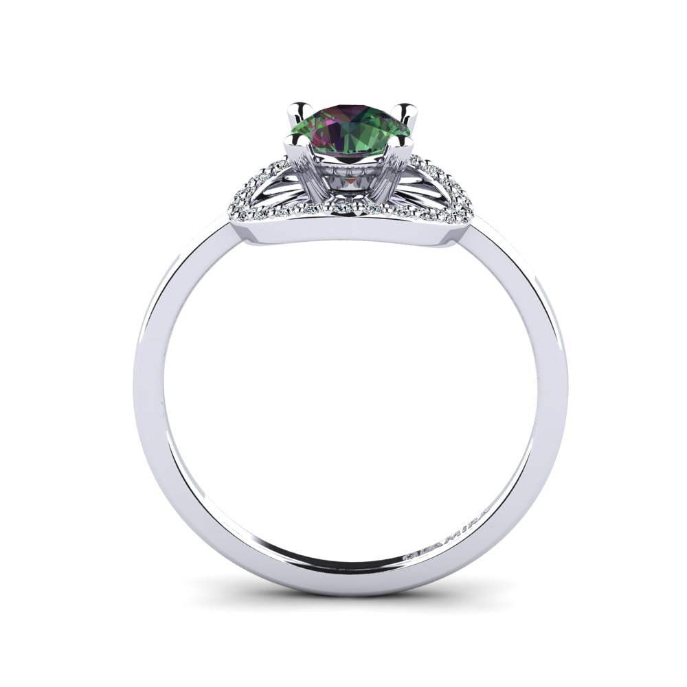White Silver Mystic Topaz Women's Promise Ring Swangy