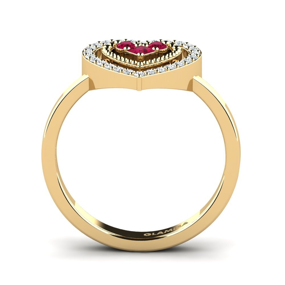 14ct Yellow Gold Ruby Women's Promise Ring Tamant