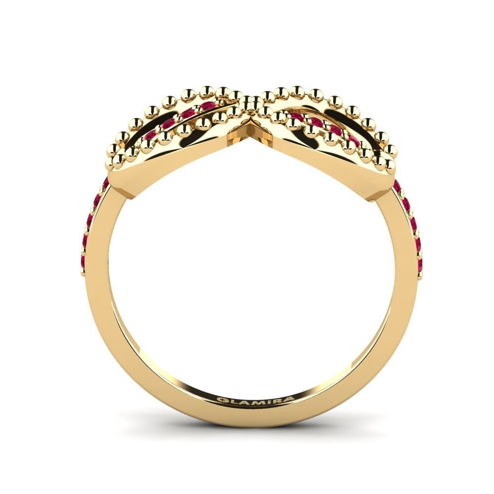 14ct Yellow Gold Ruby Women's Promise Ring Tilf