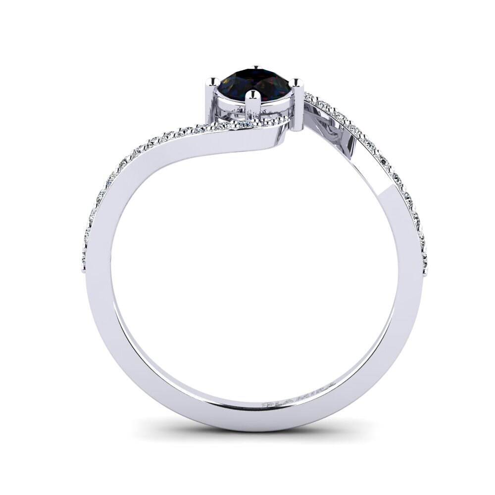 Black Opal Women's Promise Ring Urengan
