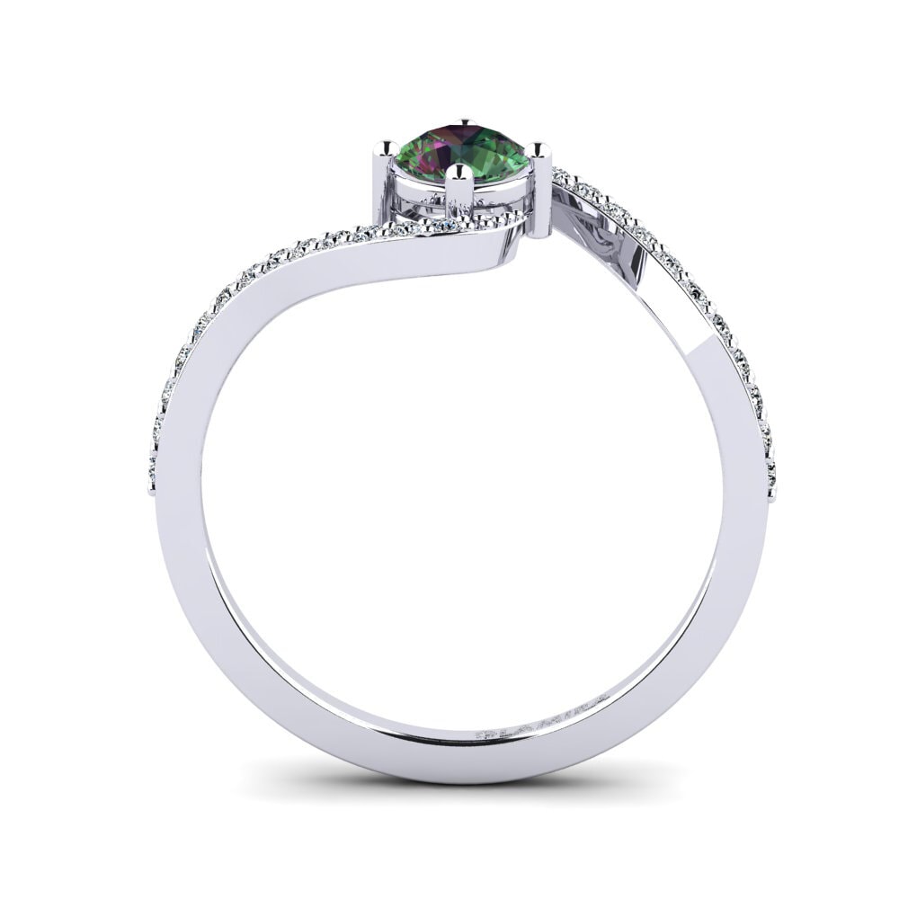 White Silver Mystic Topaz Women's Promise Ring Urengan