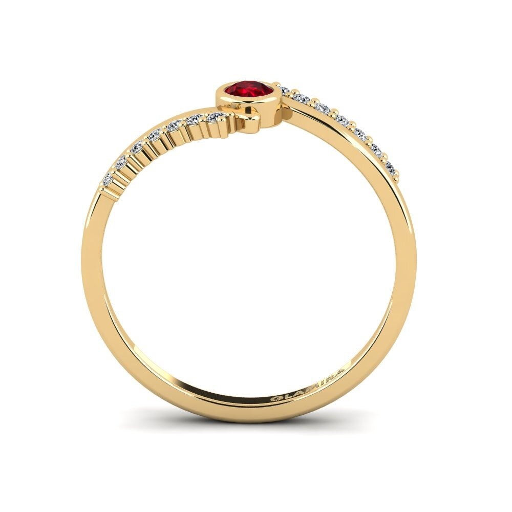 14ct Yellow Gold Ruby Women's Promise Ring Vamo