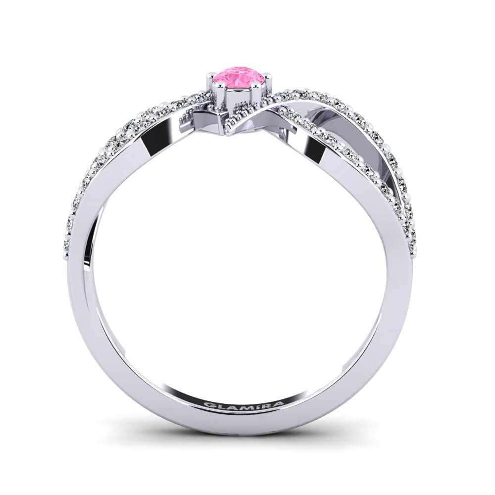 Zafiro Rosado Anillo promesa mujer Vaurp