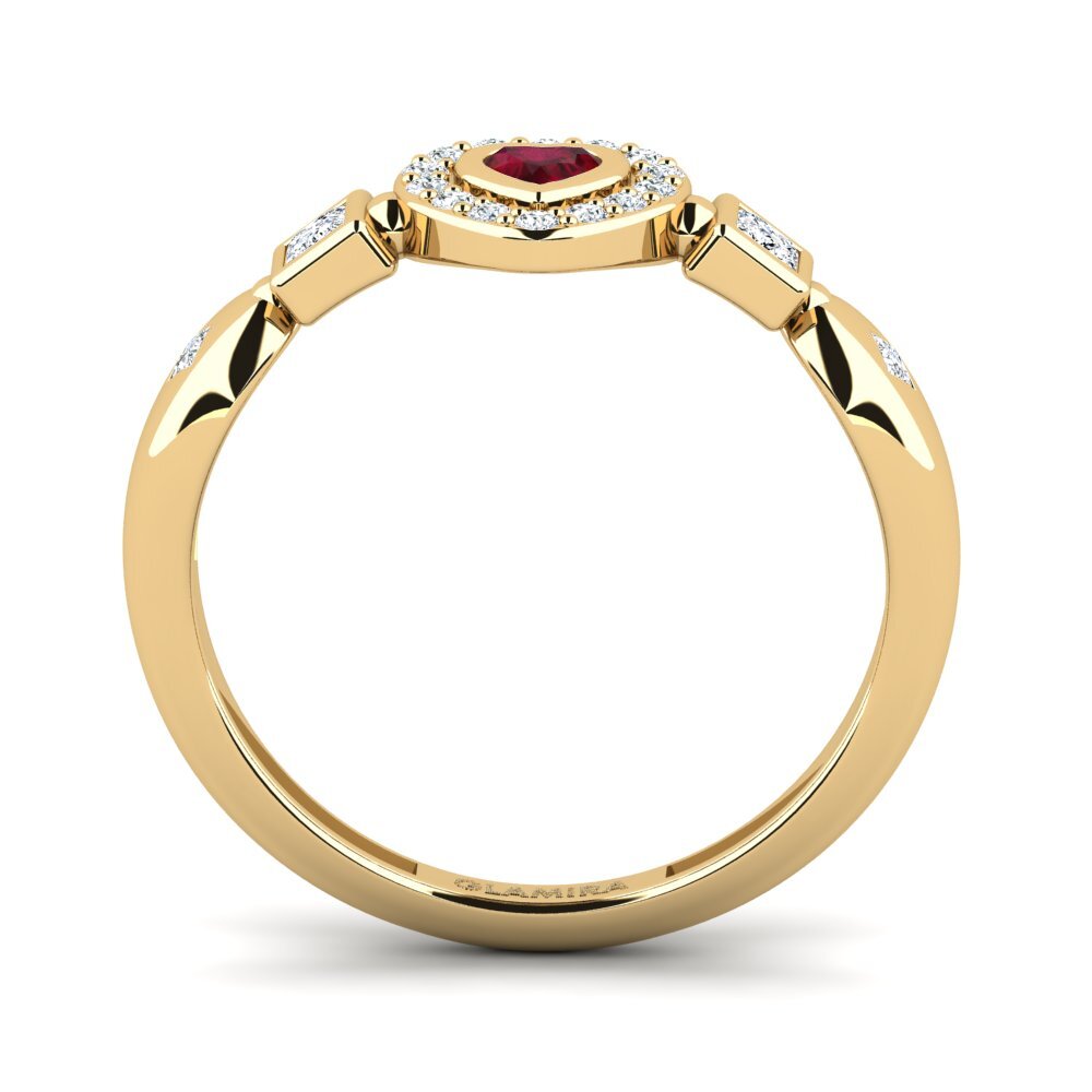 14ct Yellow Gold Ruby Women's Promise Ring Vexata