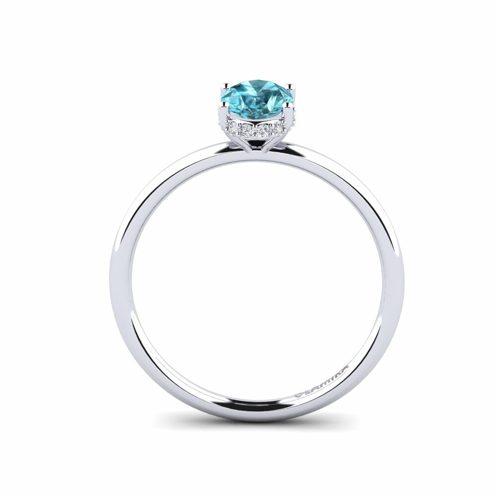 Blue Zircon Engagement Ring Ayoova