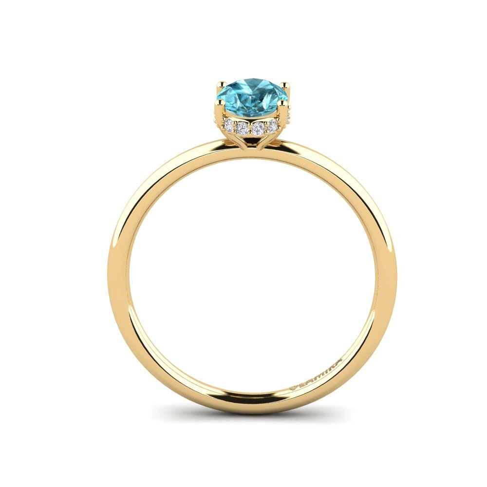 Blue Zircon Engagement Ring Ayoova