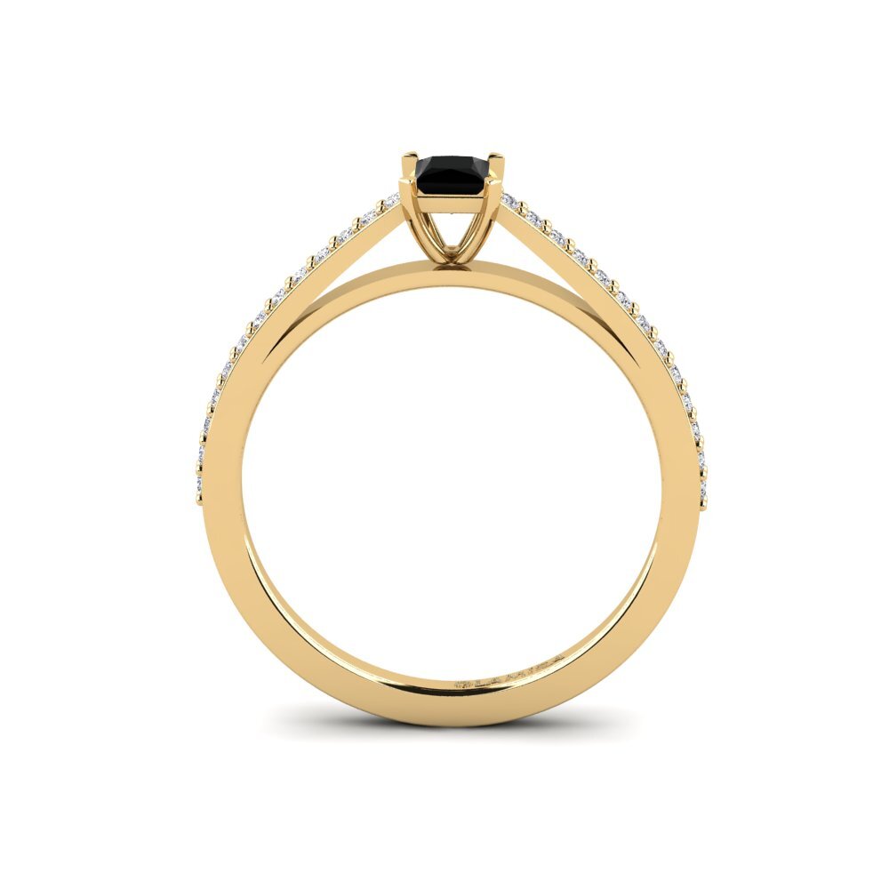 Black Onyx Engagement Ring Azadi