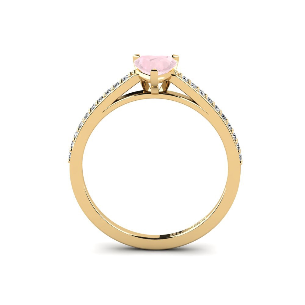 Quartz Rose Bague de fiançailles Blehe