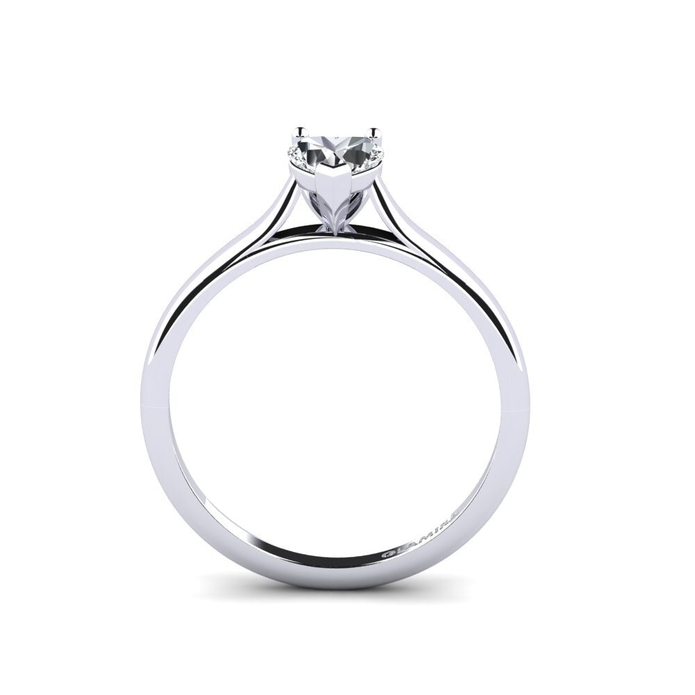 White Silver White Zircon Engagement Ring Cyndroa