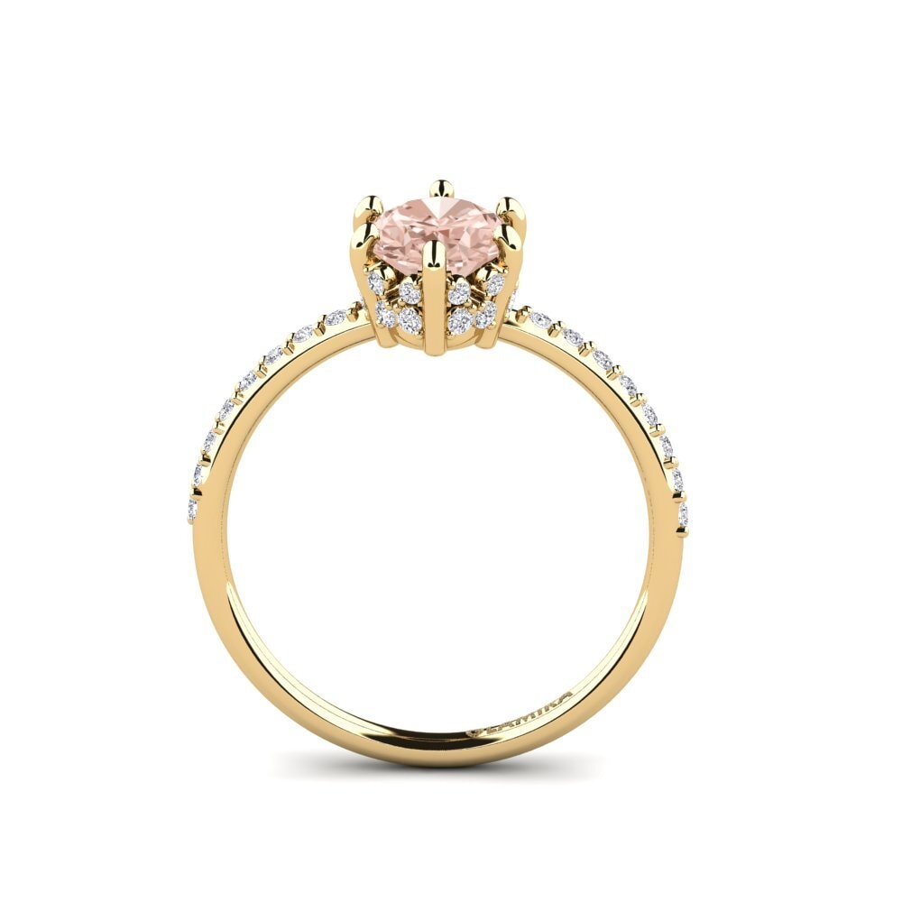 14ct Yellow Gold Morganite Engagement Ring Firebian