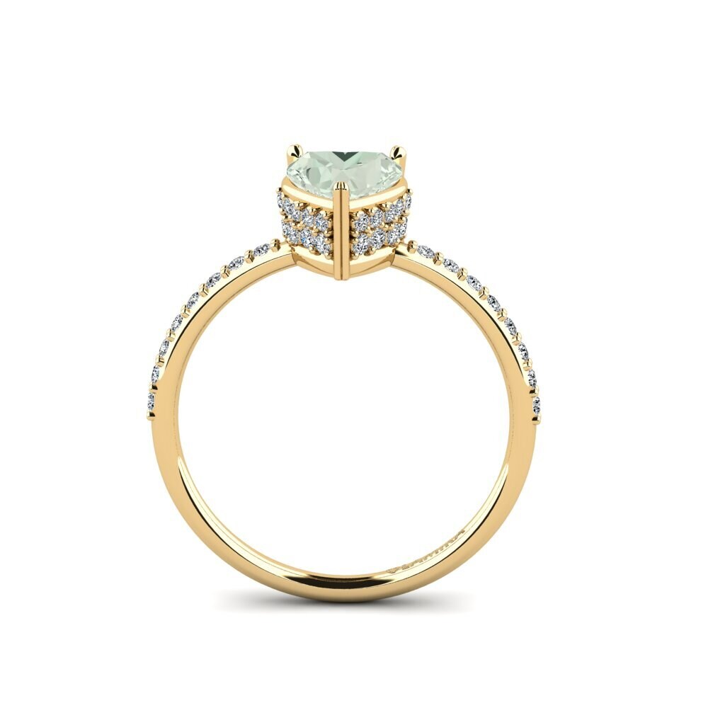 Green Amethyst Engagement Ring Heartlin
