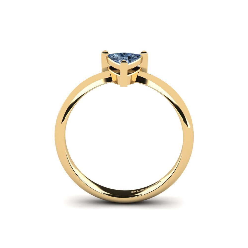 Trillion Diamant Bleu Bague de fiançailles Ignom