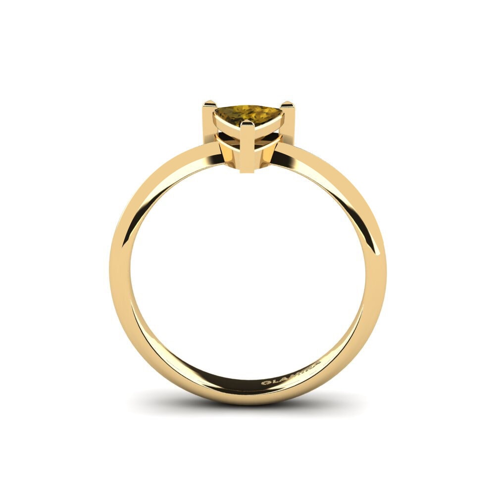 Trillion Brown Zircon Engagement Ring Ignom