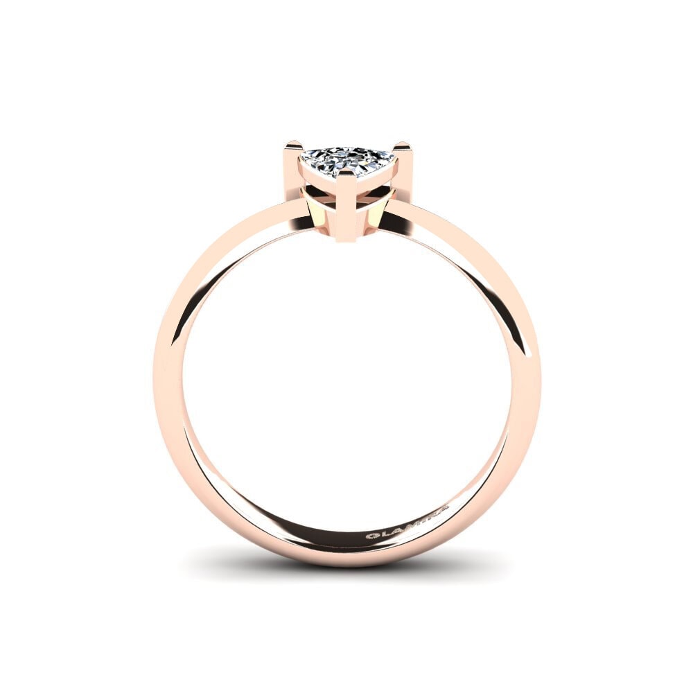 14ct Rose Gold Trillion Engagement Ring Ignom