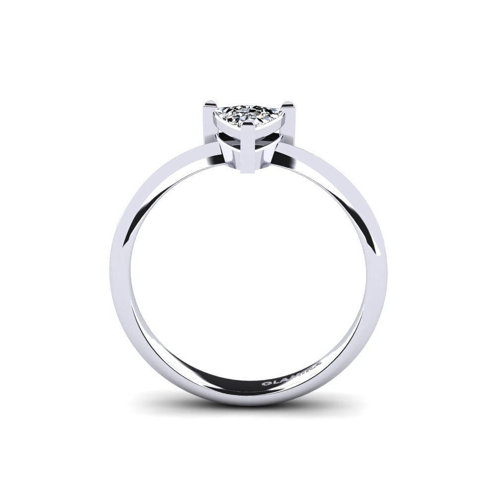 White Silver Trillion Engagement Ring Ignom