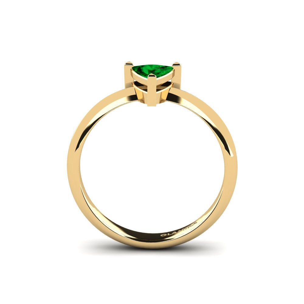 Trillion Green Zirconia Engagement Ring Ignom