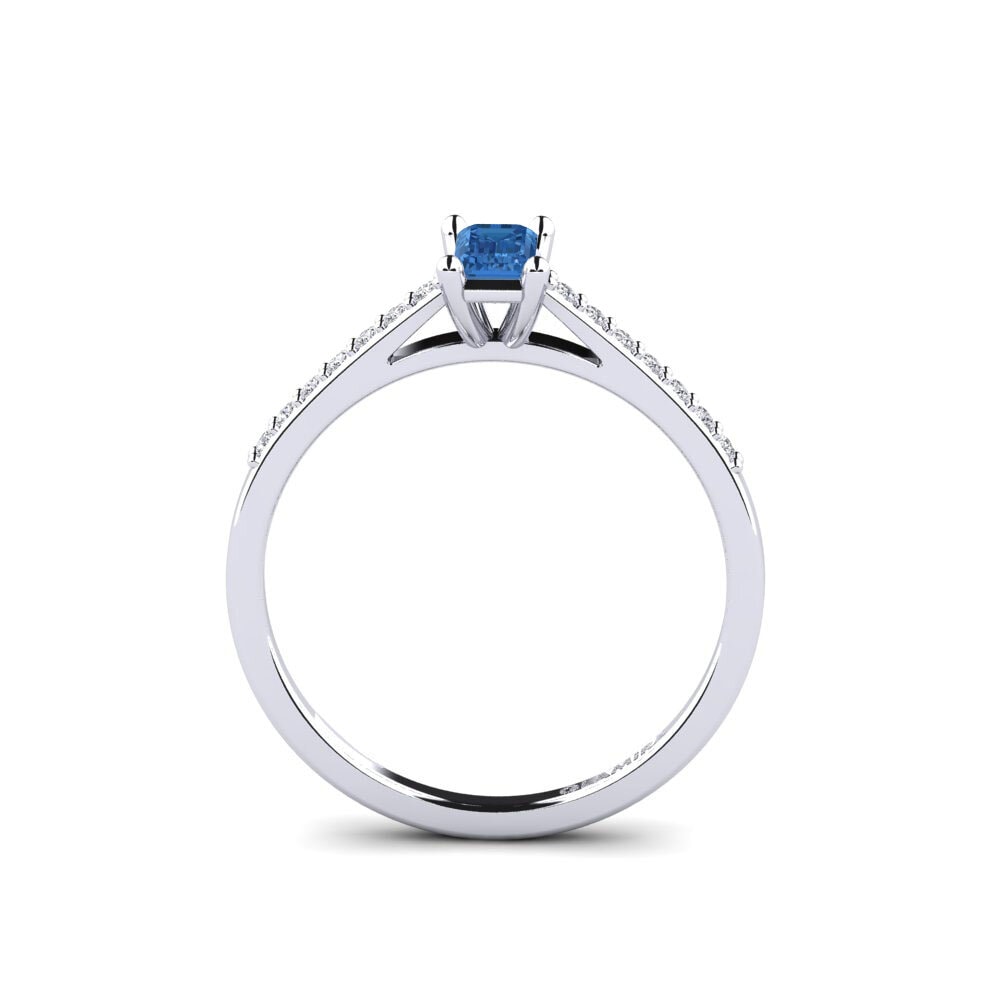 Dark Blue Zirconia Engagement Ring Leenil