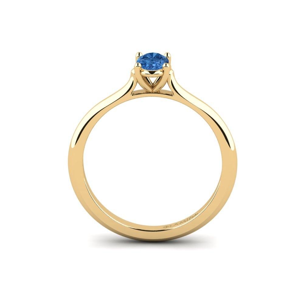 Circonita Azul Oscuro Anillo de compromiso Liogo