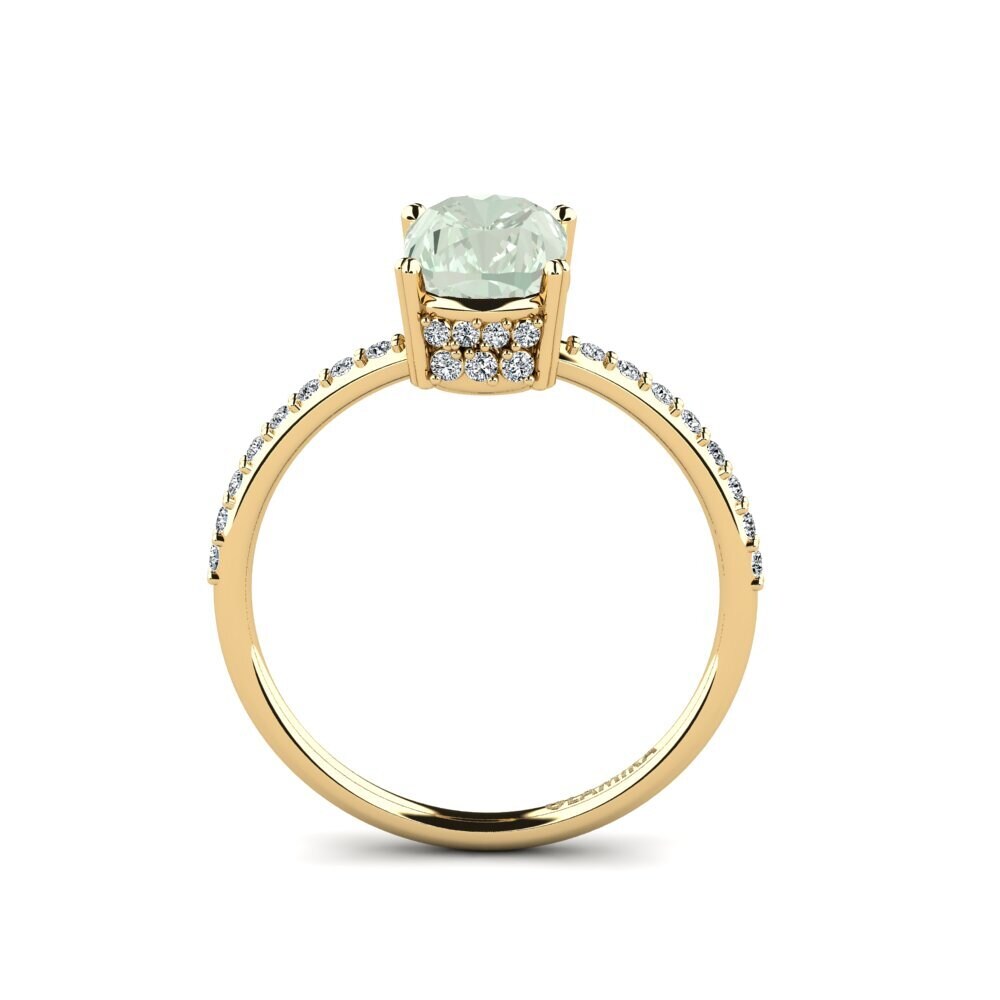 Green Amethyst Engagement Ring Loverous
