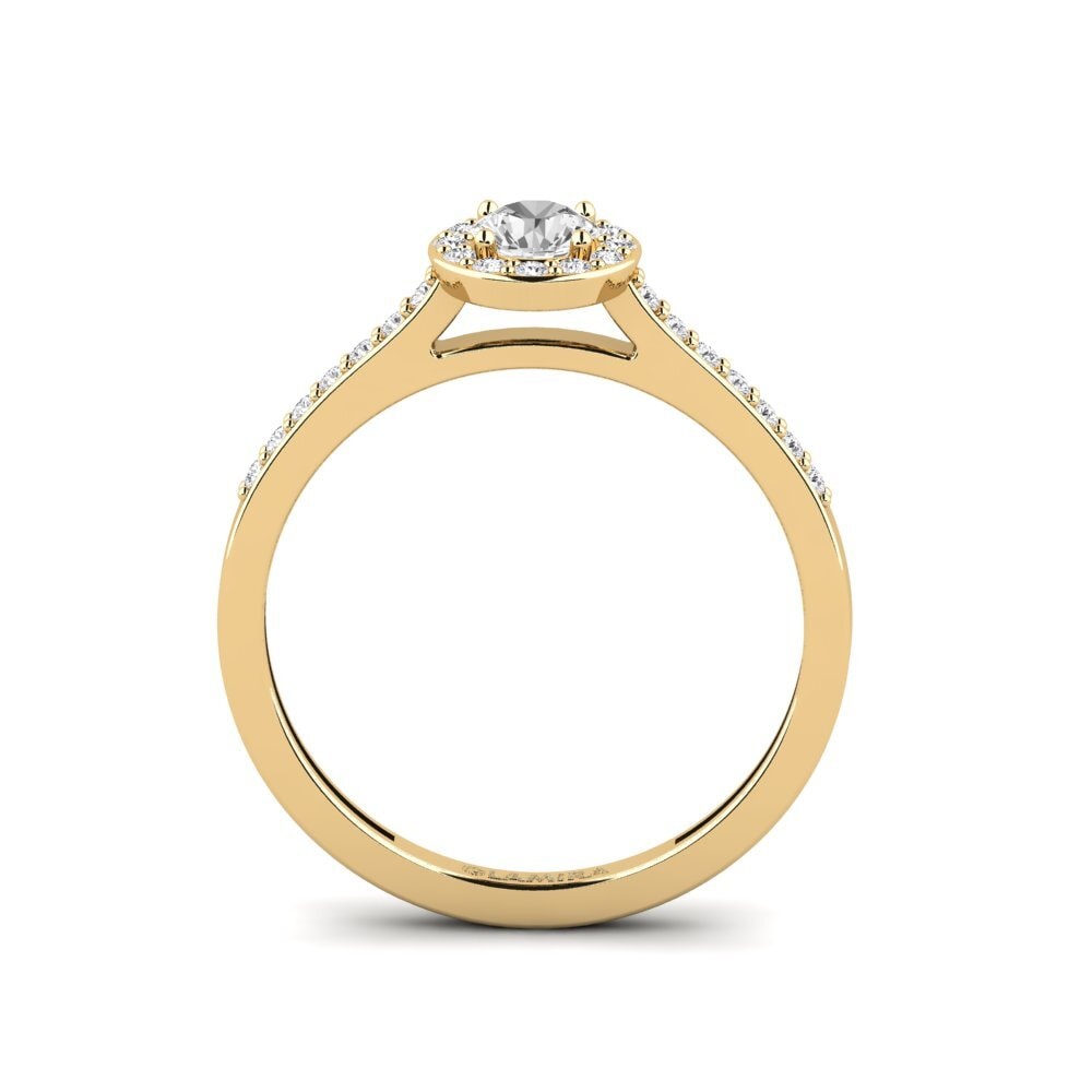Zafiro blanco Anillo de compromiso Lumini