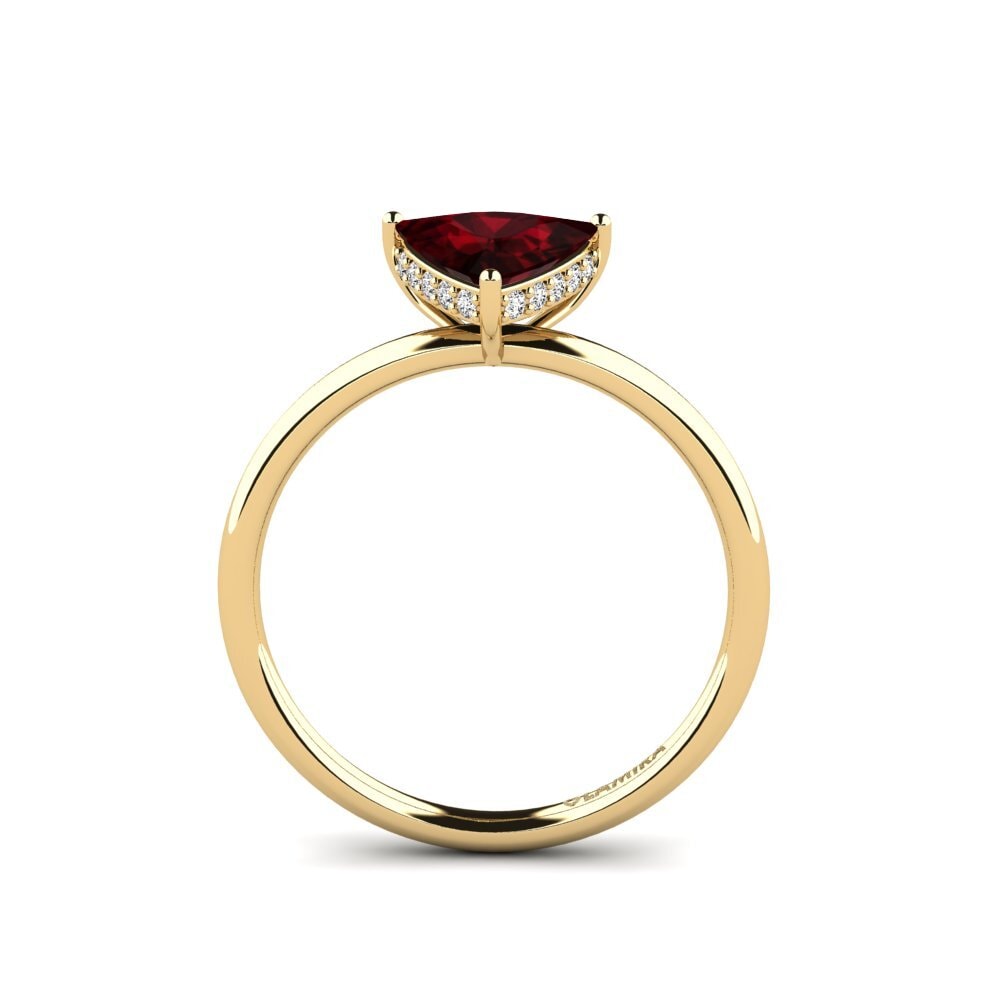 Trillion Garnet Engagement Ring Mosallas