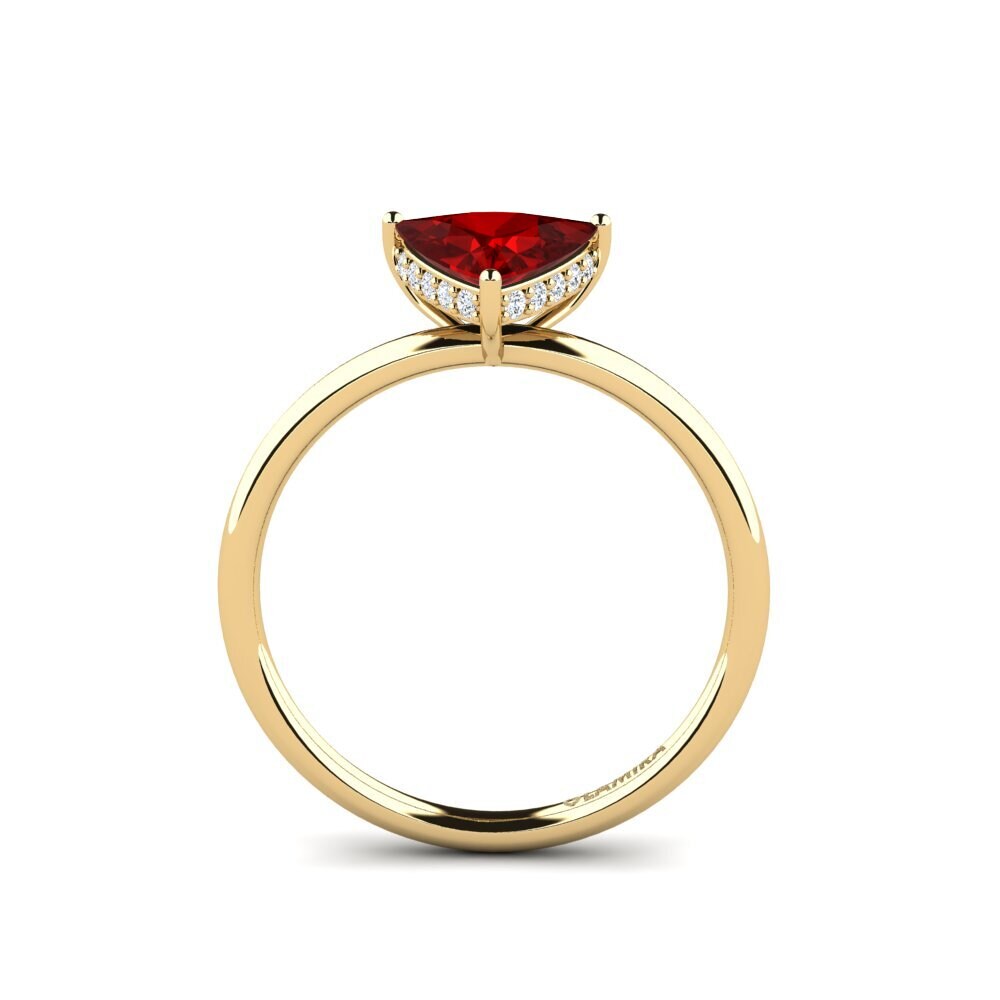 Trillion Ruby (Lab Created) Engagement Ring Mosallas