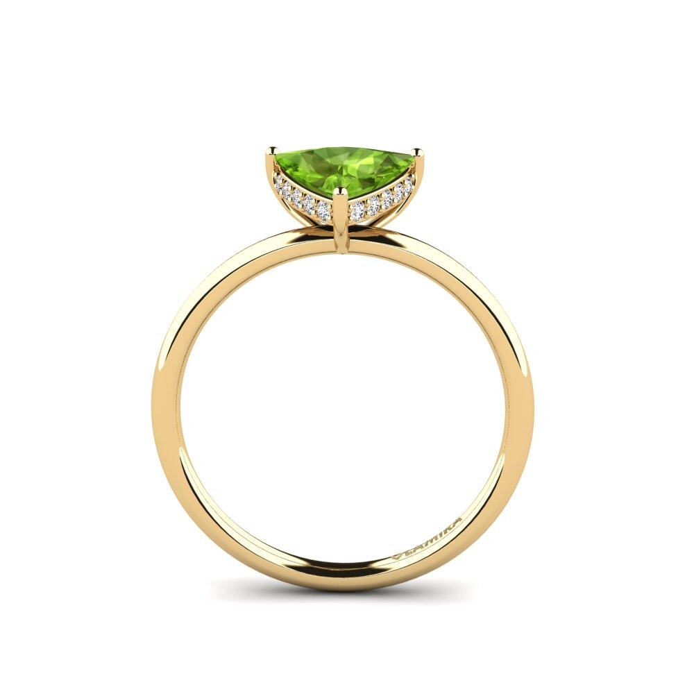 Trillion Peridot Engagement Ring Mosallas
