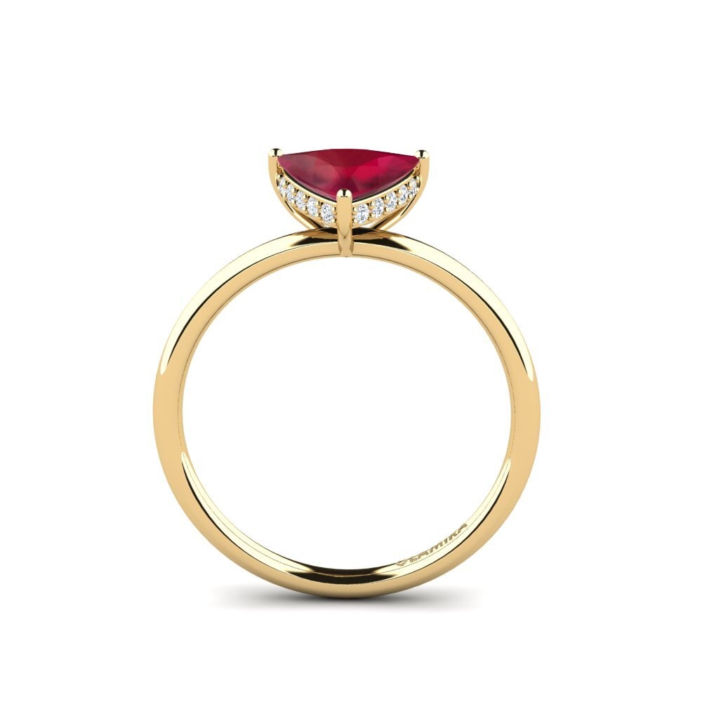 Trillion Ruby Engagement Ring Mosallas