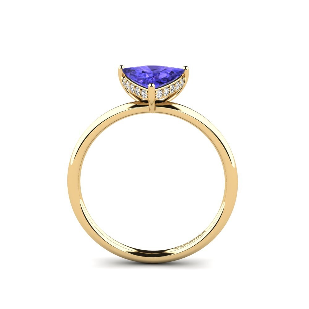 Trillion Tanzanite Engagement Ring Mosallas