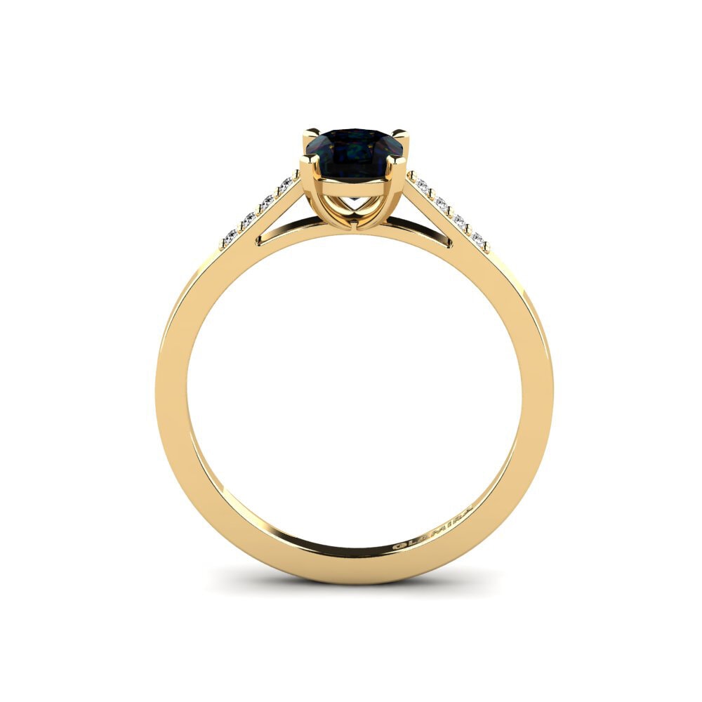 Black Opal Engagement Ring Natose
