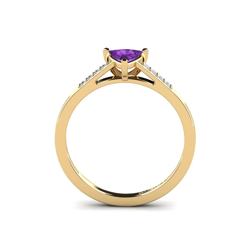 Trillion Amethyst Engagement Ring Nopalle