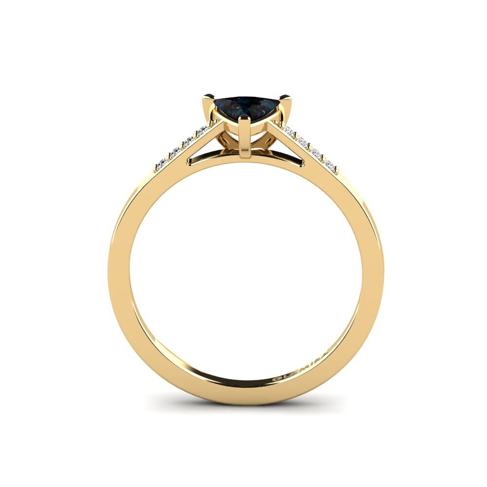 Trillion Black Opal Engagement Ring Nopalle