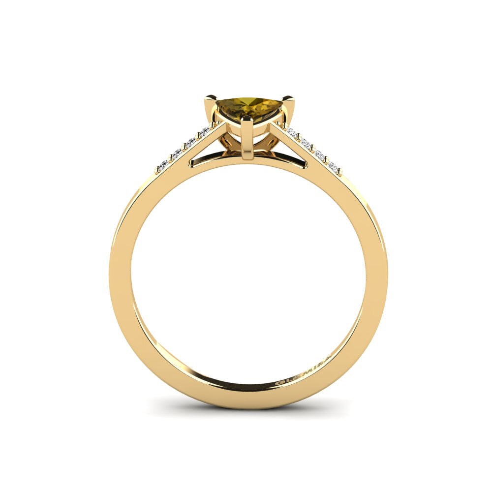 Trillion Brown Zircon Engagement Ring Nopalle