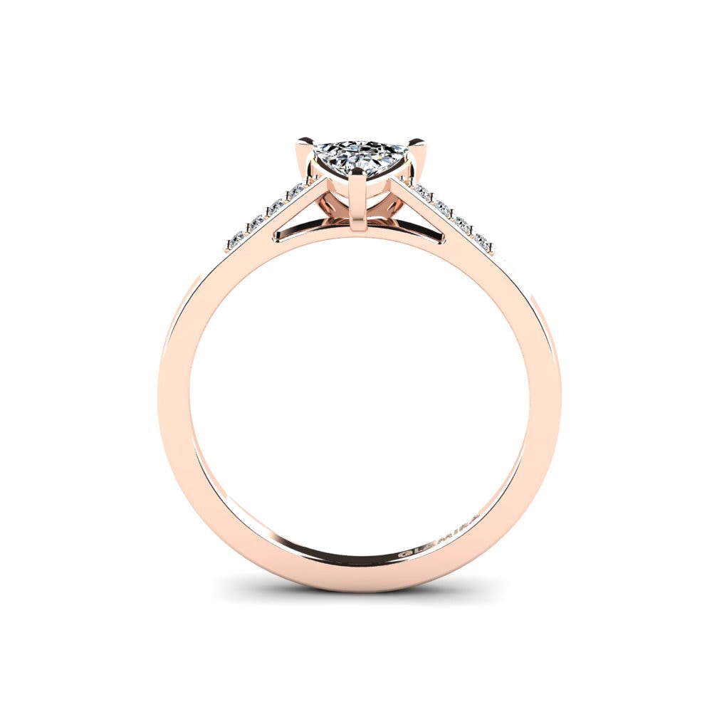 14ct Rose Gold Trillion Engagement Ring Nopalle