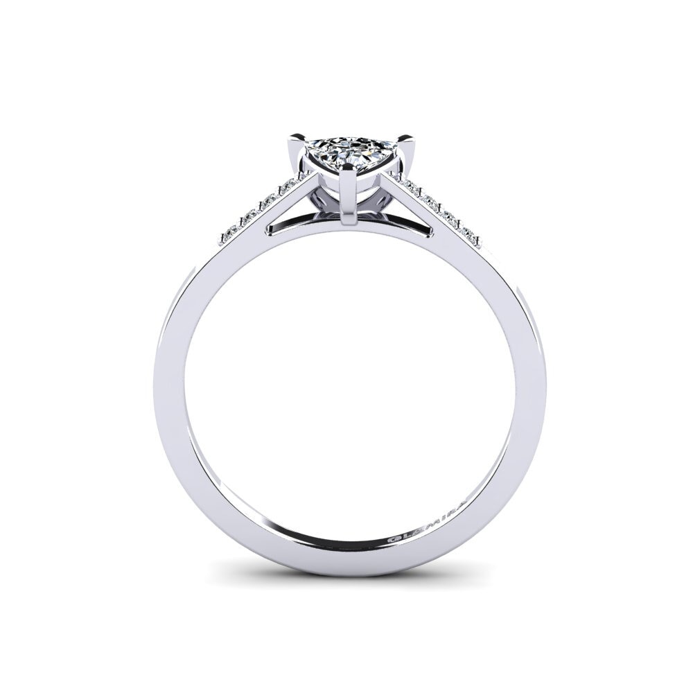 White Silver Trillion Engagement Ring Nopalle