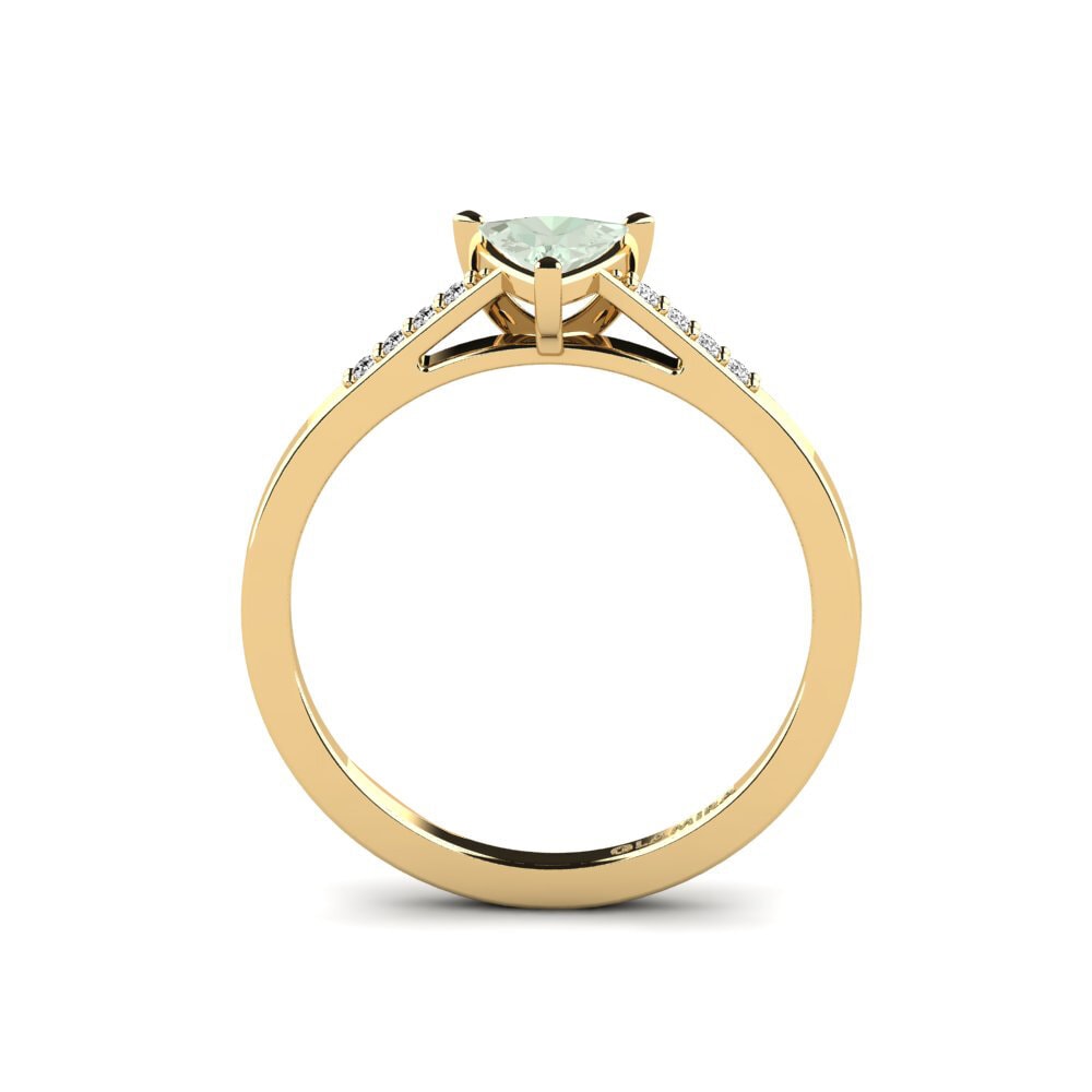 Trillion Green Amethyst Engagement Ring Nopalle