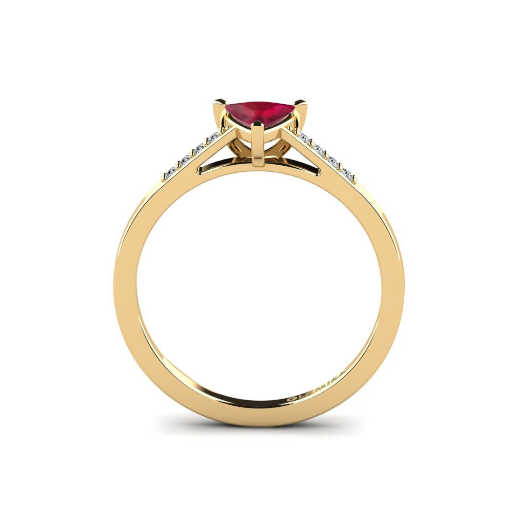 Trillion Ruby Engagement Ring Nopalle