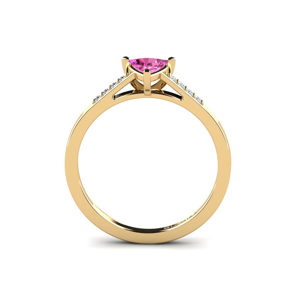 Trillion Pink Topaz Engagement Ring Nopalle