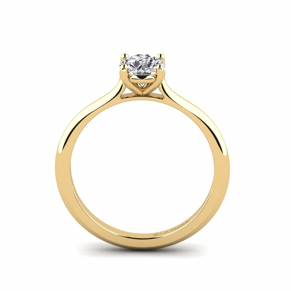 18K Yellow Gold Engagement Ring Pavon