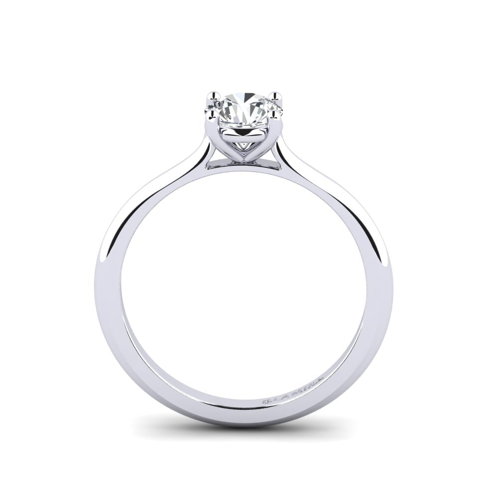 White Silver White Zircon Engagement Ring Pavon