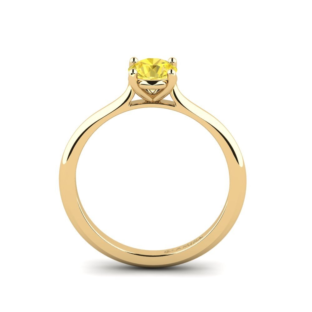Gul safir Forlovelsesring Pavon