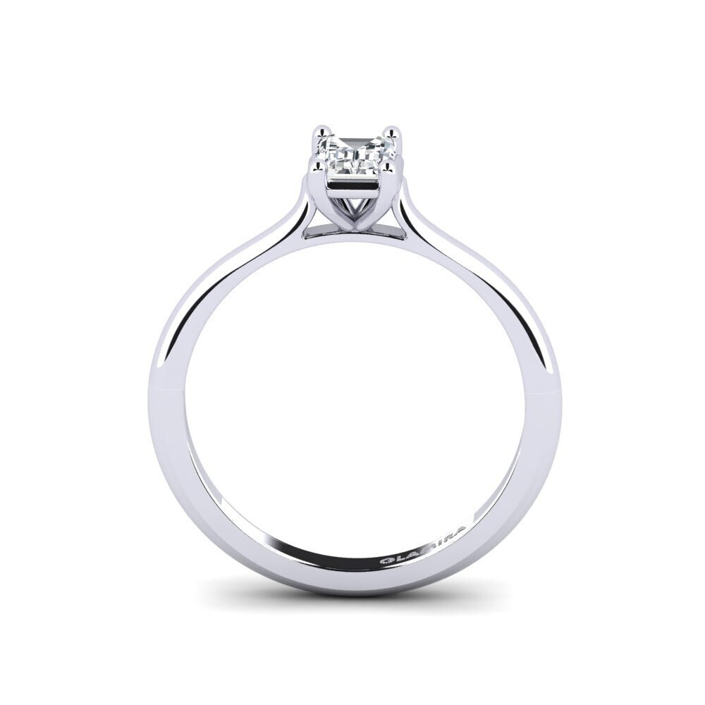White Silver White Zircon Engagement Ring Pavones