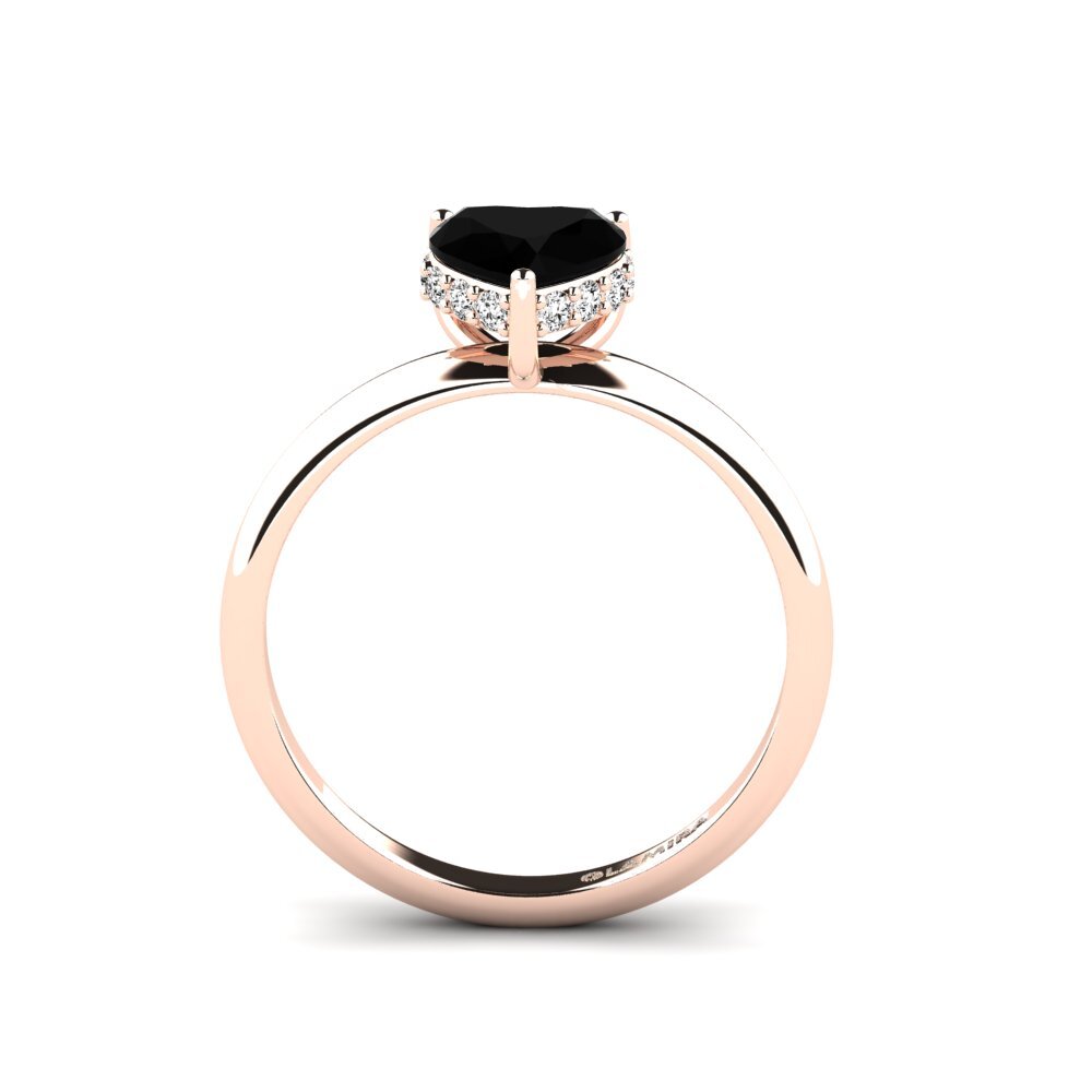 14ct Rose Gold Black Onyx Engagement Ring Saiorsa